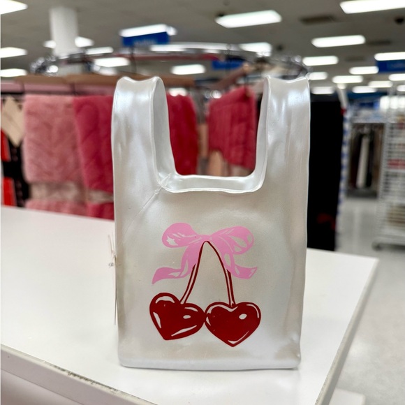 Other - Cherry Bow Coquette Valentines Day Ceramic Shopping Tote Bag Trinket Holder